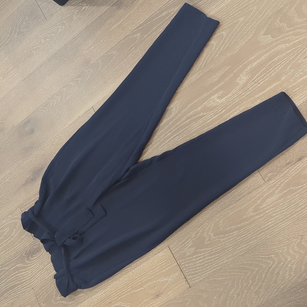 Only Women's Dark Blue High-waist, Paper-Bag Pants